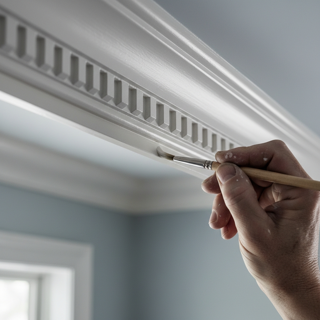 Careful paint brushwork detail